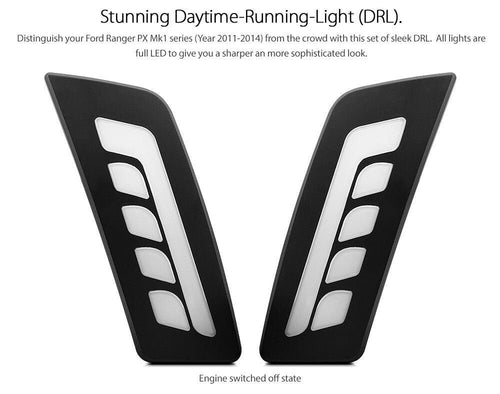 LED Daytime Running Light DRL For Ford Ranger T6 PX MK1 2011-2014 Pair Indicator