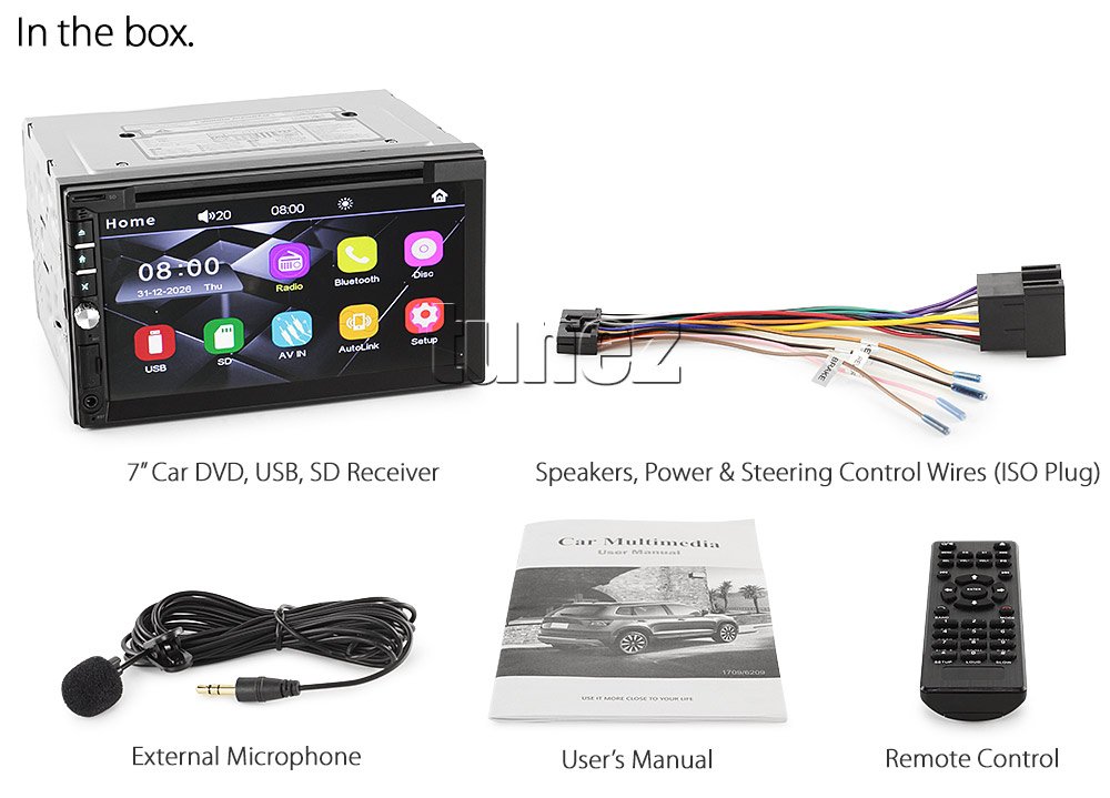 7" Car MP3 DVD Player Double DIN 2 Head Unit Stereo Radio In Dash CD 1080p MP4