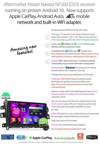 Apple CarPlay Android Car MP3 Player For Nissan Navara D23 Radio Stereo MP4 GPS
