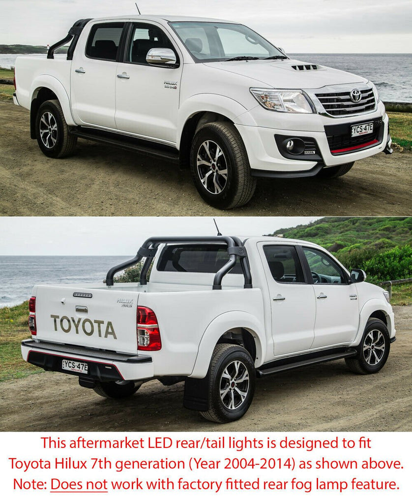 NEW Smoke LED Tail Rear Lamp Light Set Pair For Toyota Hilux 2005-2014 SR5 Mk7