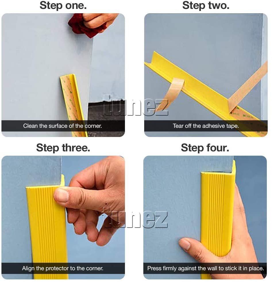 Durable Wall Corner Guards Protector Edge Baby Cover Bumper Parent Safety (Inelastic Corner Protector) 2.5cm x 2.5cm (0.98 x 0.98 Inch)