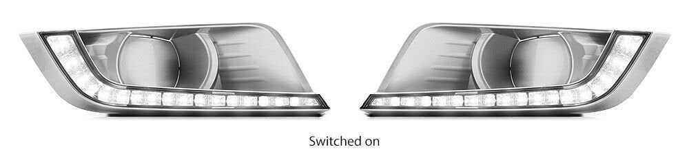 Pair Ford Ranger PX2 Wildtrak 2015-ON White LED DRL Daylight Fog Lamp Indicator