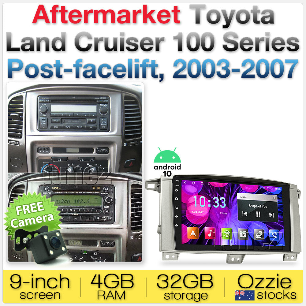 Apple CarPlay Android Auto For Toyota Landcruiser 100 2003-2007 Stereo Radio MP3