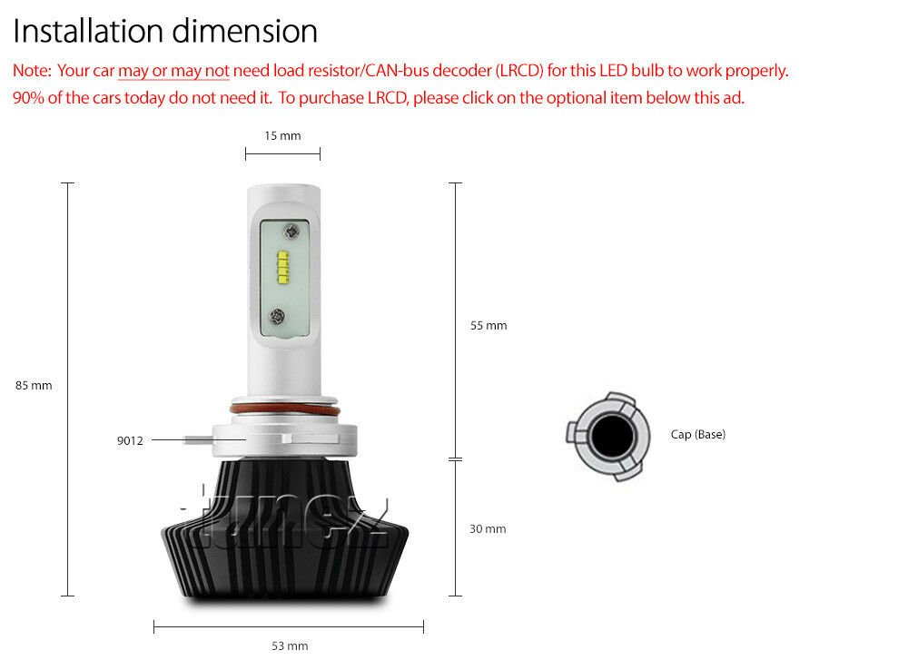 Car Headlight LED 9012 HIR2 For Toyota C-HR CHR 2017 2018 2019 White Light Bulbs
