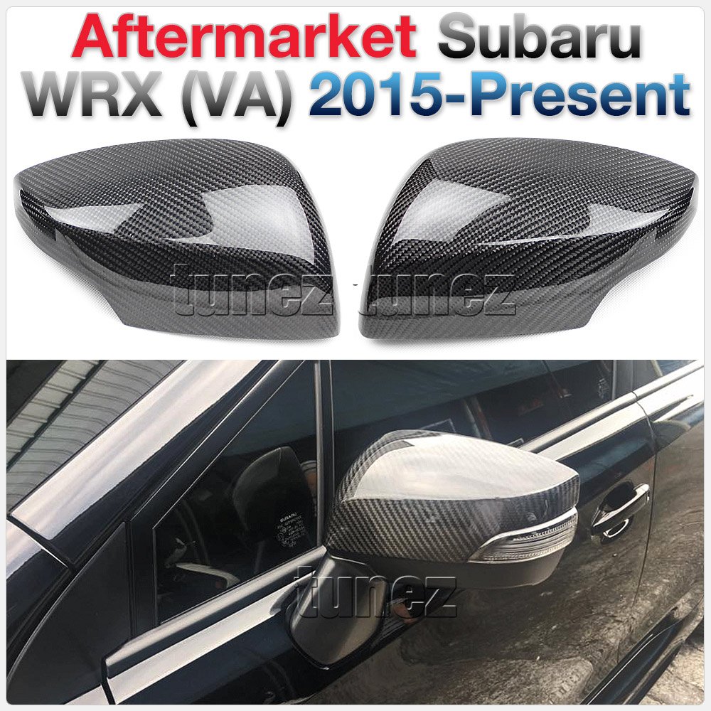 Black Carbon Fiber Side Mirror Cover For Subaru WRX VA 2014-2021 STI Premium