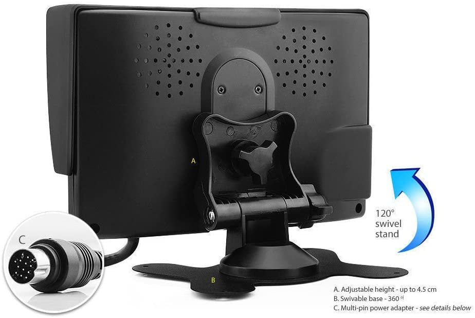 7" Split screen Monitor 24V 12V 2 CCD Reversing Camera 4PIN System Kit Caravan