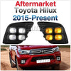 DRL Daytime Running Light Bezel Turn Signal for Toyota Hilux 8th Generation AN120 AN130 New Pair LED Fog Lamp 2-In-1 SR SR5 Workmate 2015-2018