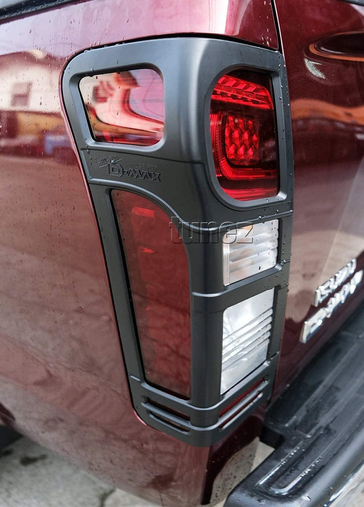 Front Tail Rear Light Headlight Black Cover Compatible with Isuzu D-Max 2nd generation (pre-facelight, RT50), Year 2012-2016