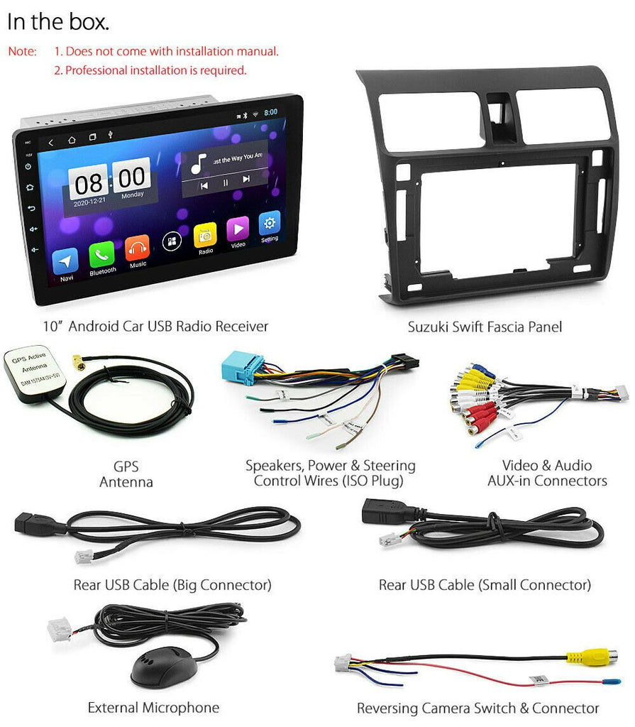 10" Car Android Player Suzuki Swift RS 415 MP3 USB MP4 Head Unit Stereo Radio