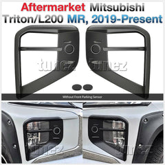 Matte Black Front Fog Light Lamp Cover For Mitsubishi Triton MR 2019 2020 GLX