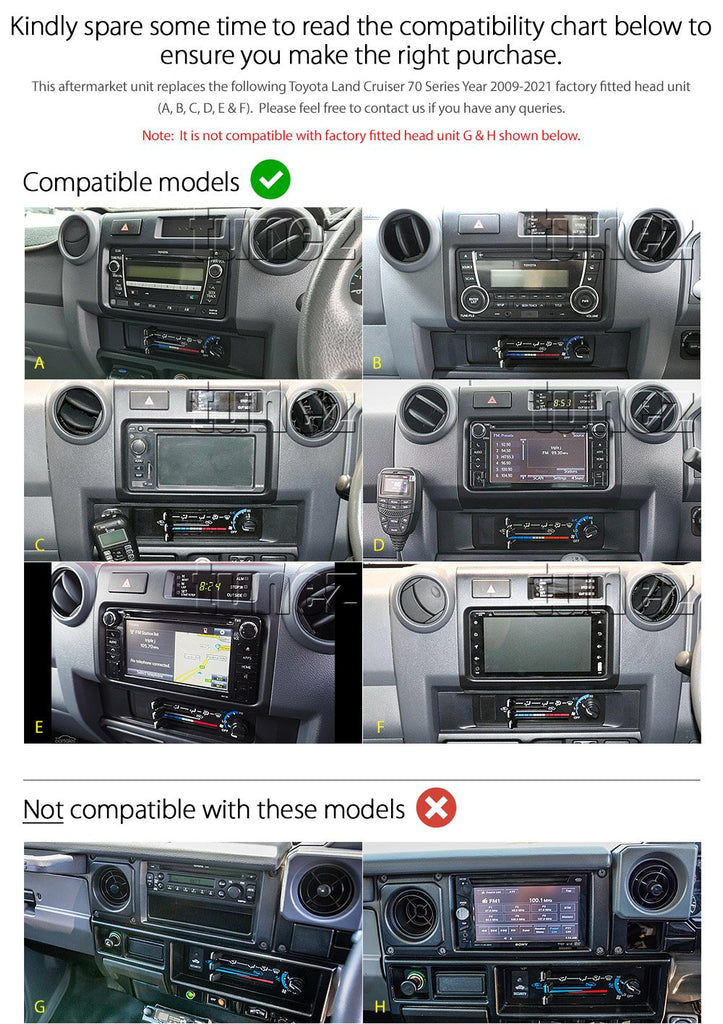 Apple CarPlay Android Auto For Toyota Land Cruiser 70 Series VDJ Stereo Radio