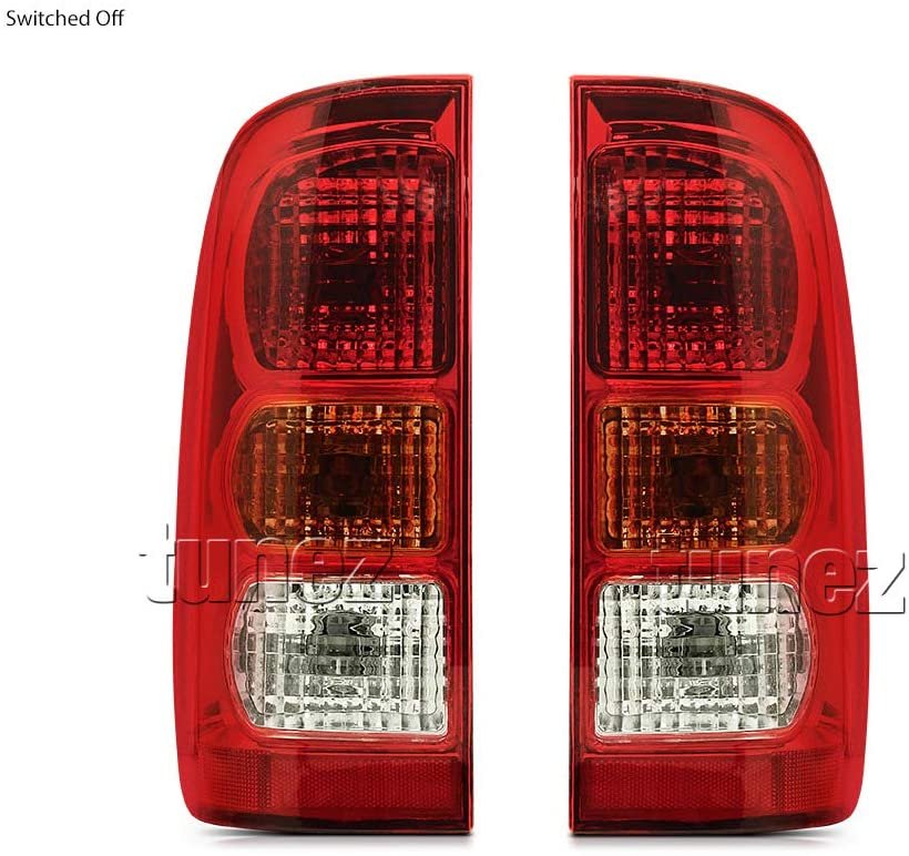 NEW Pair Set Tail Lights Rear Lamp For Toyota Hilux 7th Generation AN10 AN20 AN30 KUN26R SR SR5 Workmate 2004-2015 Replacement Left-Hand-Side & Right-Hand-Side Tail Lamps With Bulbs & Globe Facelift Edition