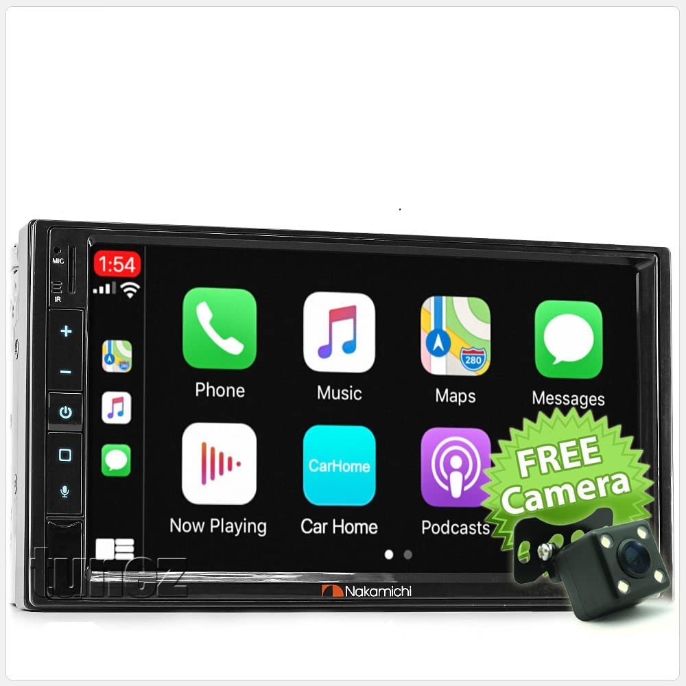7-inch Nakamichi NAM3510-M7 Licensed Apple CarPlay Android Auto Multimedia Head Unit Radio Stereo Universal Double DIN MP3 MP4 1080p USB SD Card Bluetooth