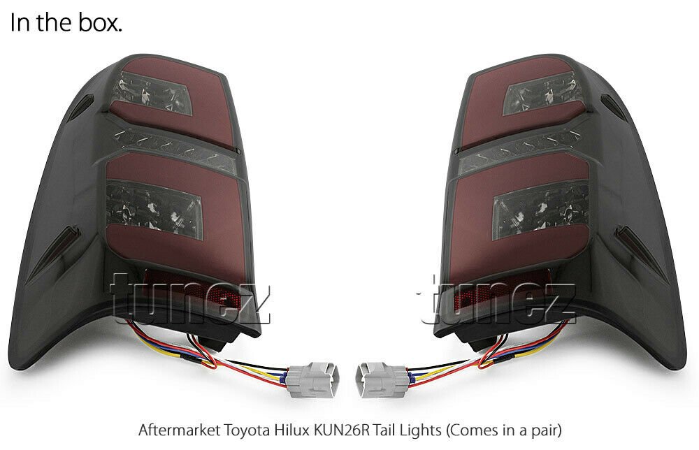 NEW Smoke LED Tail Rear Lamp Light Set Pair For Toyota Hilux 2005-2014 SR5 Mk7