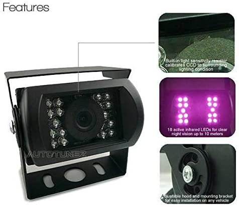 24v/12v CCD Reversing Camera Caravan Truck 7" Large Monitor Screen Parking Car