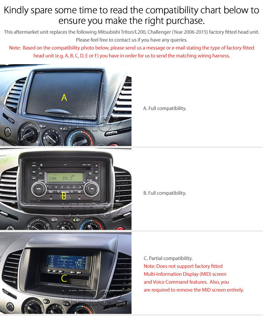 Car DVD USB MP3 Player Mitsubishi Triton ML MN Stereo Radio Fascia Facia ISO Kit
