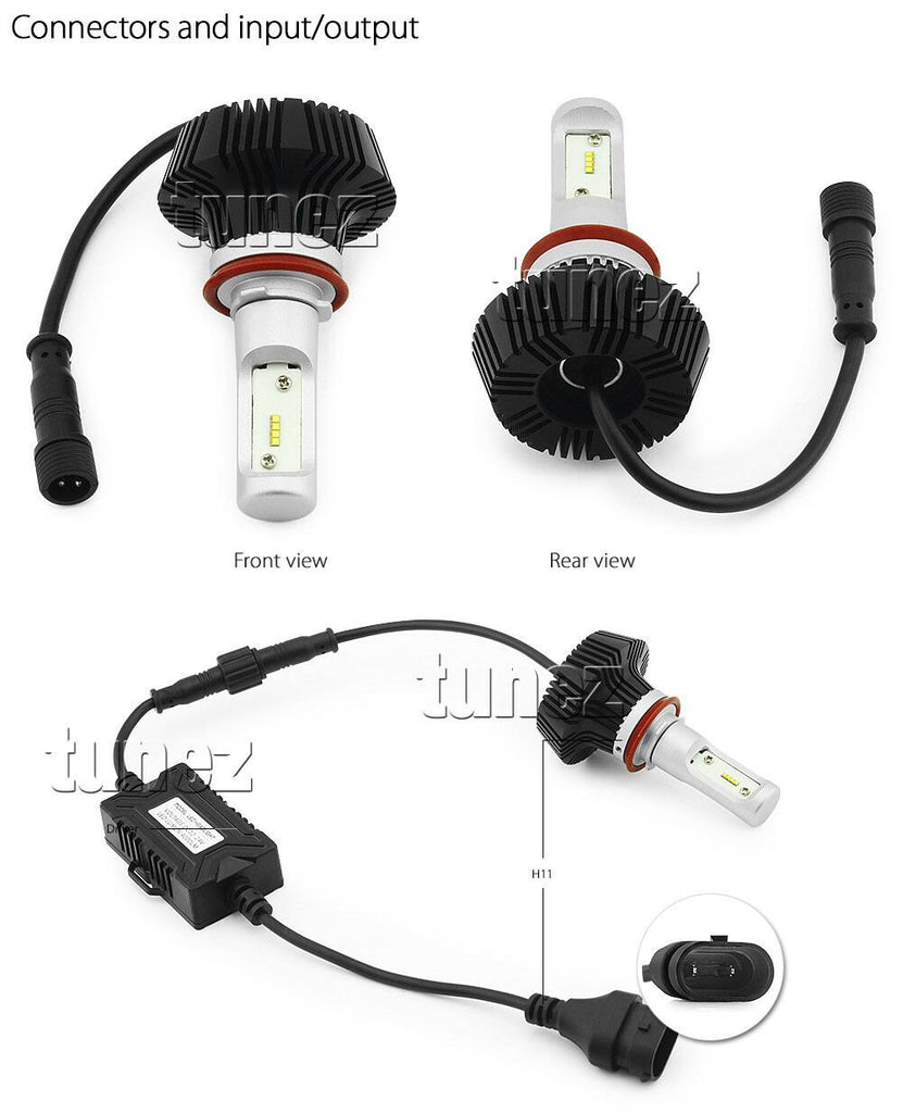 H11 Lumileds LED Car Conversion Headlight Bulb White High Low Beam Fog Light Kit