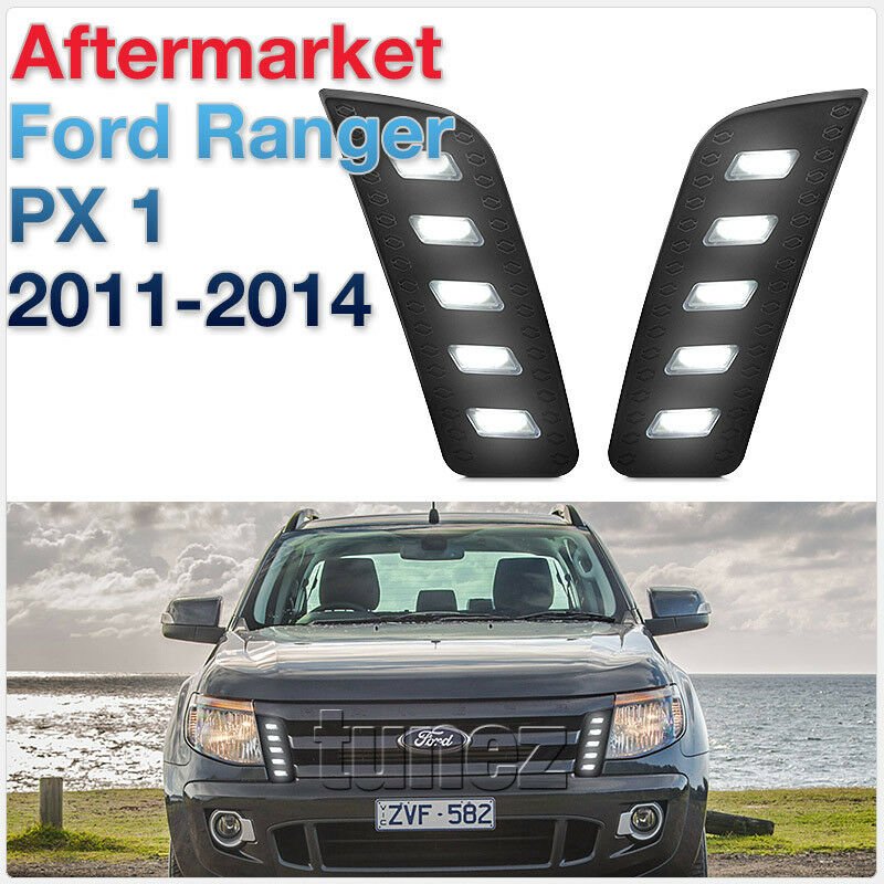 Daytime Running Light DRL For Ford Ranger T6 PX MK1 2011-2014 Bar Pair White LED