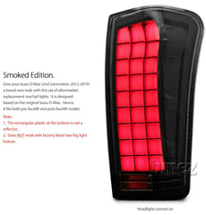 Smoked LED Tail Rear Lamp Light Isuzu D-Max LS SX RT50 RT85 Car Smoke DMAX