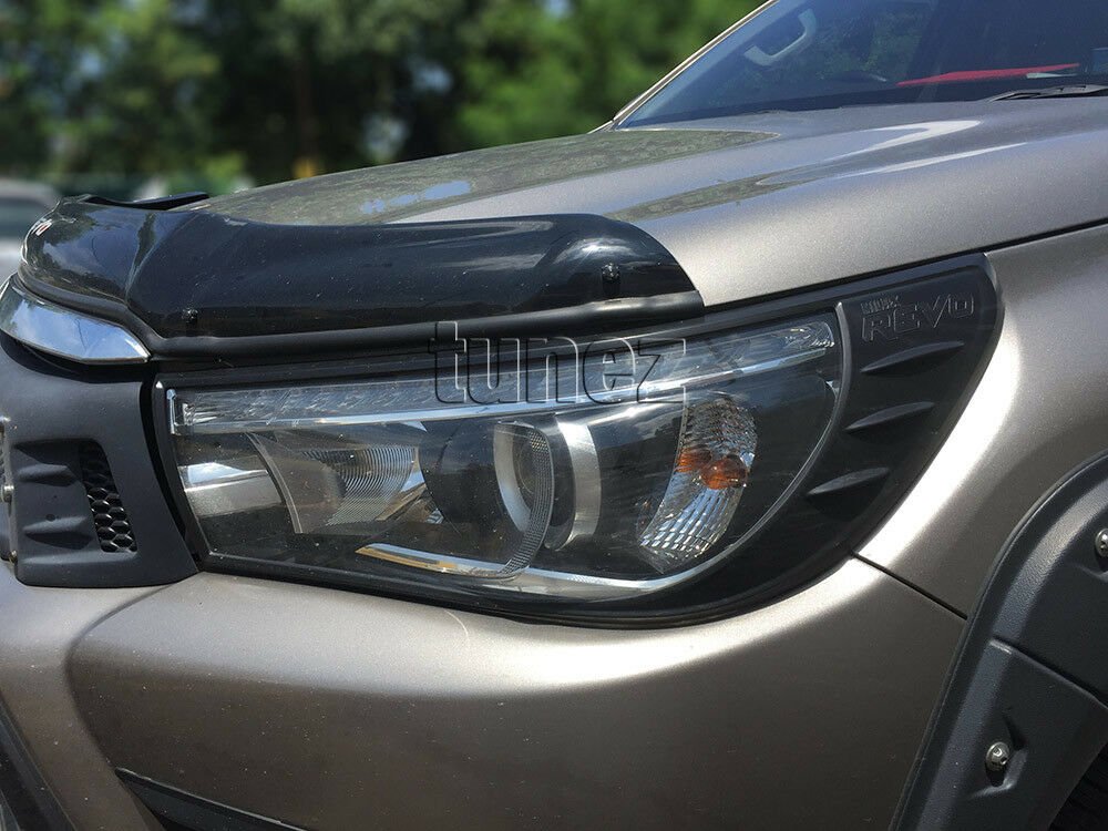 Front Tail Rear Light Lamp Cover For Toyota Hilux 2016 2017 2018 Black Eyelid