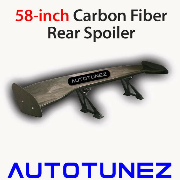 58" Carbon Fiber Universal GT Wing Rear Spoiler Racing Track 3D Type B