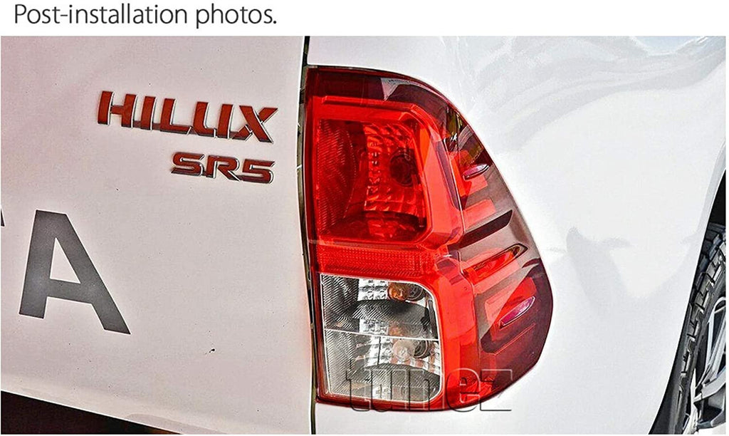 Left Side Tail Rear Lamp Light Replacement For Toyota Hilux 8th Generation (AN120, AN130, GUN1, Year 2015-2021), Workmate SR SR5 Rouge Rugged X