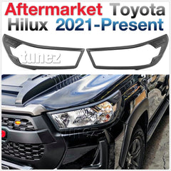 Black Headlight Head Light Lamp Cover Front For Toyota Hilux Mk3 2021 2022 SR