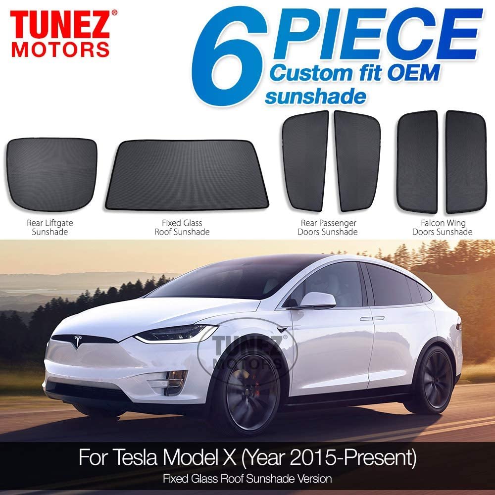 Magnetic Sun Shade Fixed Glass Roof Version For Tesla Model X Year 2015-2021