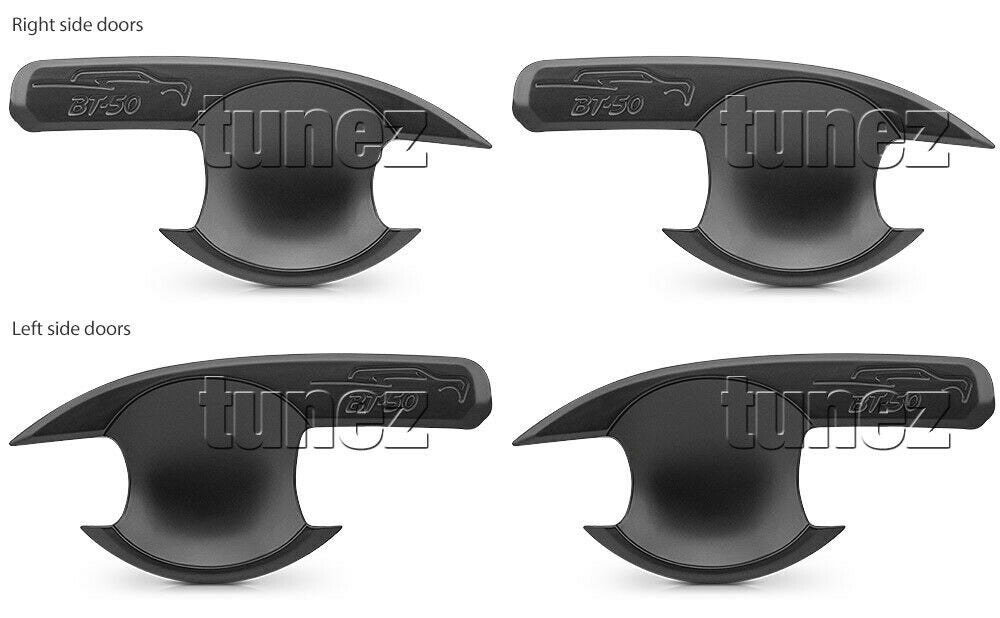4x Matte Black Door Handle Cup Guard Cover For Mazda BT50 BT-50 UP UR 2012-2019