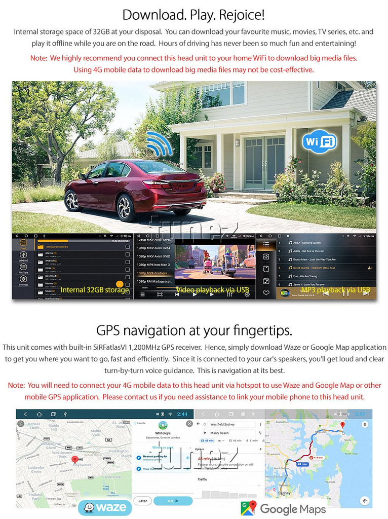 Apple CarPlay Android Auto For Ford Ranger PJ PK Radio Stereo MP3 MP4 Player USB