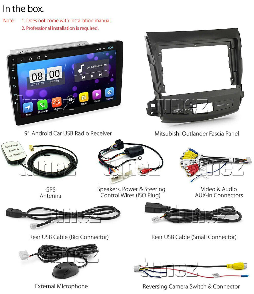 9" Android MP3 Car Player For Mitsubishi Outlander 2007 2008 Radio Stereo GPS