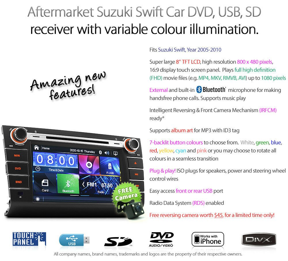 8" Car DVD MP3 Player For Suzuki Swift RS 415 USB CD Head Unit Stereo Radio MP4