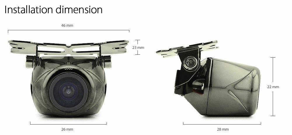 CCD Waterproof Small Night Vision Car Reverse Camera Rear View Parking Brass
