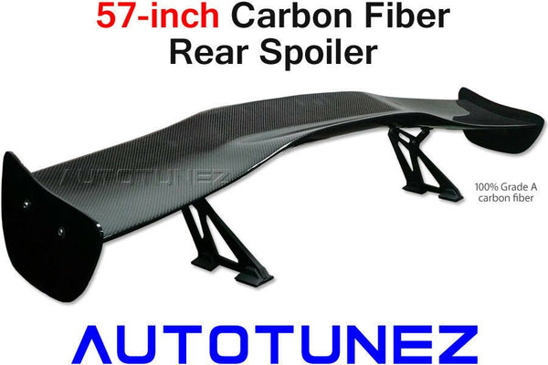 57" Universal Racing Carbon Fiber Rear Spoiler GT Wing Track Drift Type H