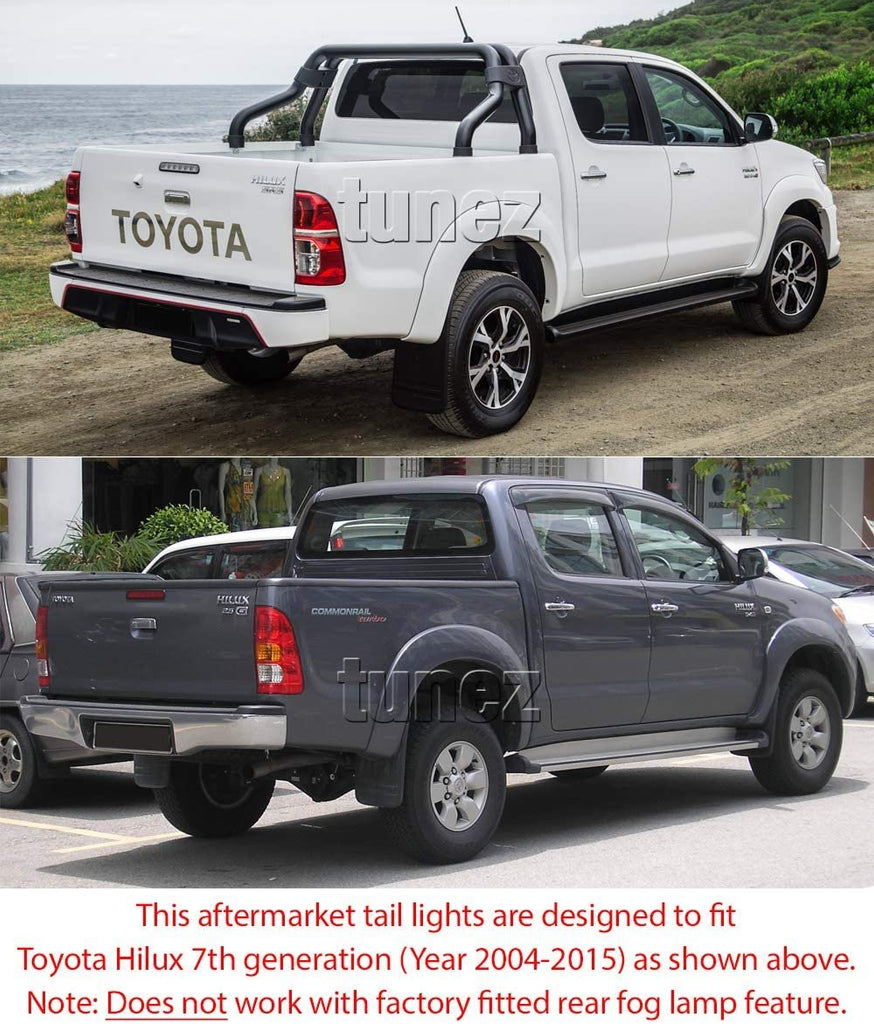 NEW Left Side Tail Light Rear Lamp For Toyota Hilux 7th Generation AN10 AN20 AN30 KUN26R SR SR5 Workmate 2004-2015 Replacement Left-Hand-Side Tail Lamps With Bulbs & Globe Facelift Edition