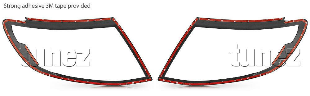 Matte Black Front Tail Rear Light Lamp Cover Ford Ranger T6 Wildtrak 2011-2014