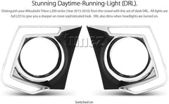 Daytime Running Light DRL Pair Set for Mitsubishi Triton MQ L200 2015-2017 GLX GLS Exceed LED Fog Lamp Car Front Light
