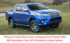 Matte Matt Black Side Mirror Cover For Toyota Fortuner Hilux TRD GUN GUN1
