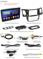 9" Android Car Player MP3 For Toyota Hilux 2005-2014 Stereo Radio GPS Fascia