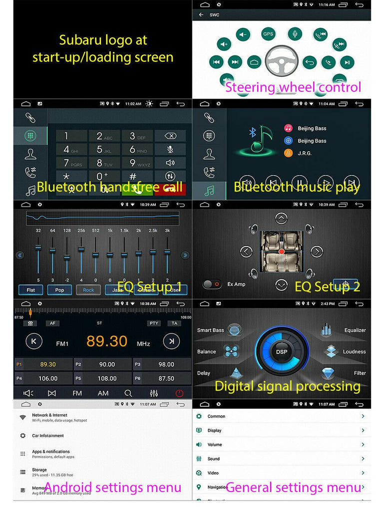 9" Android Car Player Stereo Radio Subaru Outback Liberty 2009-2014 USB MP3 MP4