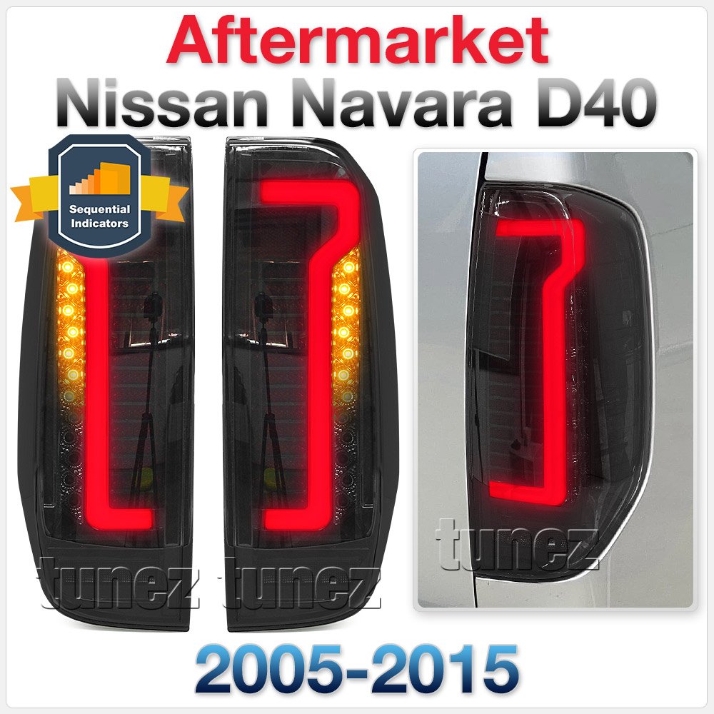 Smoke LED Tail Rear Lamp Lights For Nissan Navara D40 2005-2015 Car RX ST ST-X