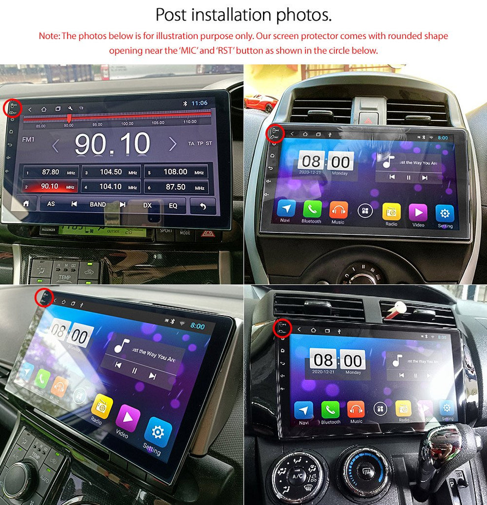 Tempered Glass Screen Protector For Car Android 10-inch Head Unit Radio Player