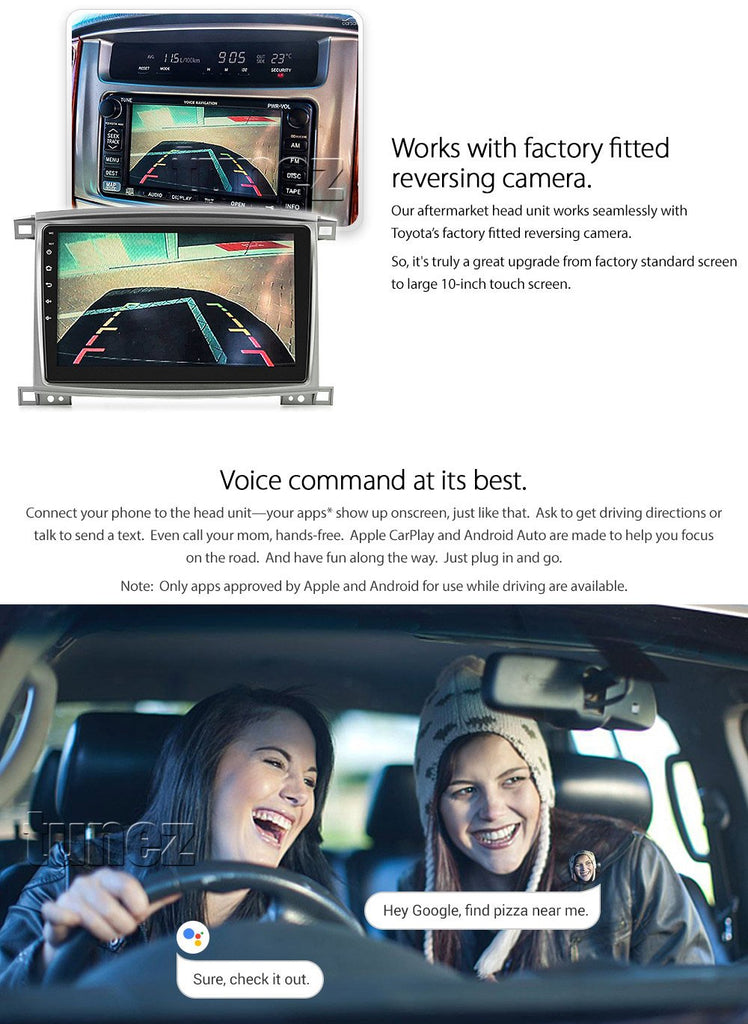 Apple CarPlay Android Auto For Toyota LandCruiser 100 2003-2007 Radio Stereo MP3
