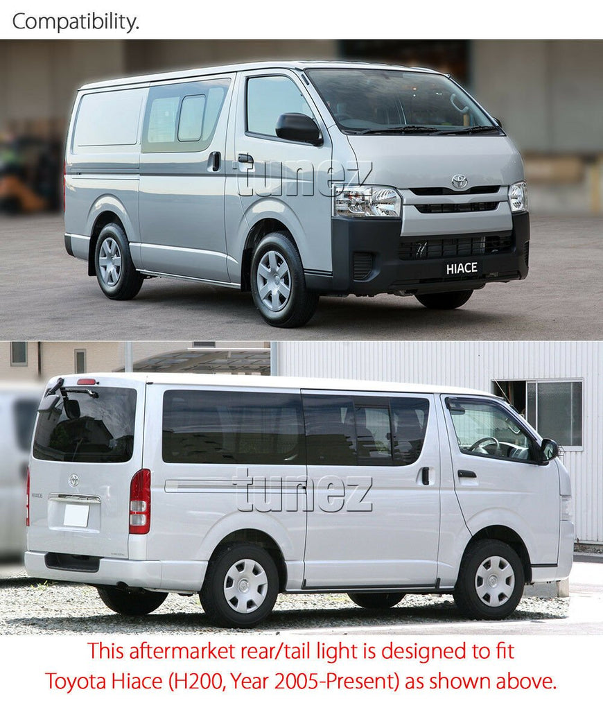 NEW Smoked LED Tail Lights Rear Lamp Replacement For Toyota Hiace H200 2005-2019