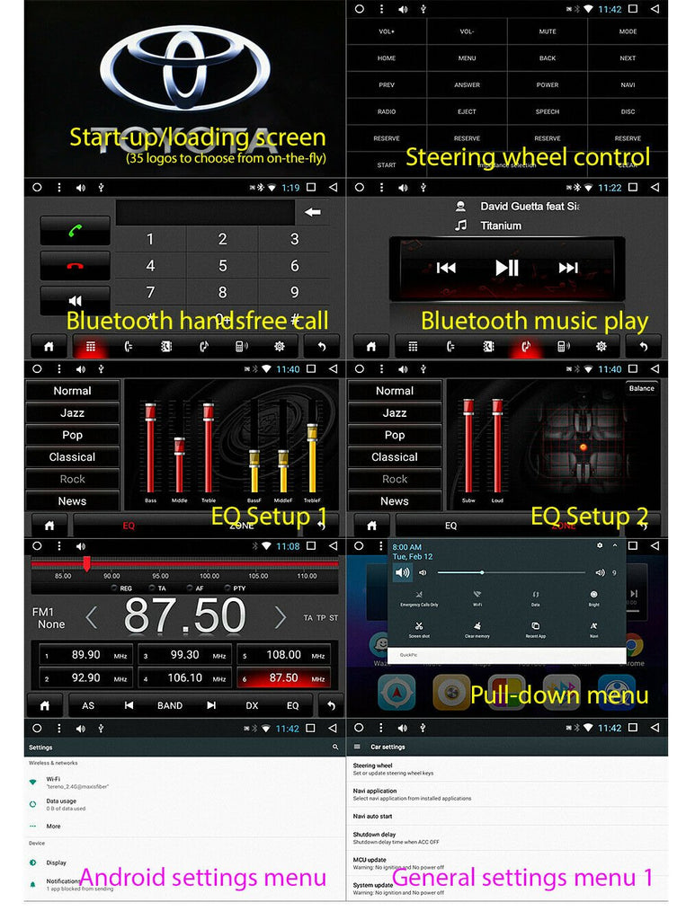 Car Android Stereo Double 2 DIN Head Unit MP3 MP4 Player 2.1A USB Radio SD
