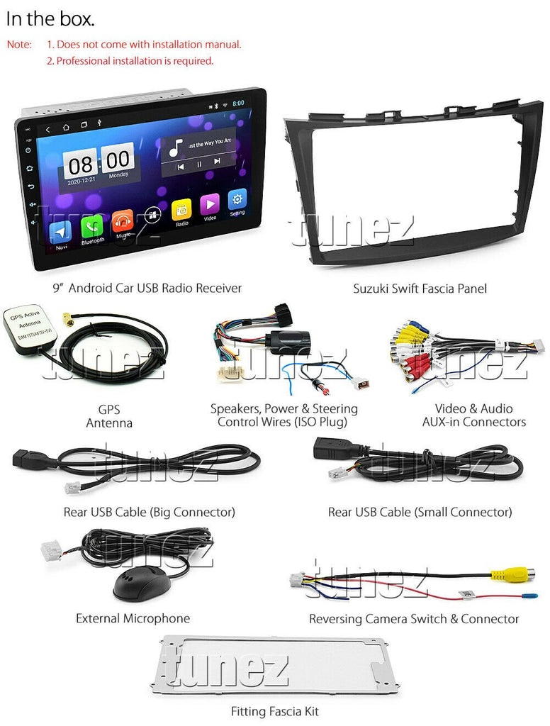 9" Android Car MP3 Player Suzuki Swift 2013 2014 2015 FZ Radio Stereo MP4 GPS