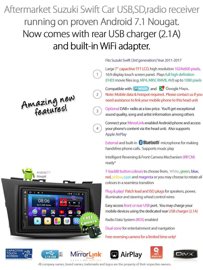 Android Car MP3 Player GPS For Suzuki Swift FZ Stereo Radio Head Unit Fascia Kit