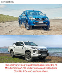 Door Guard Side Panel Protector Cladding Mitsubishi Triton MQ MR GLX GLS GLX+
