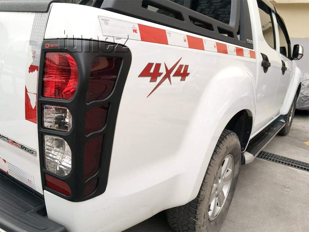Front Tail Rear Light Lamp Cover Headlamp Compatible With Isuzu D-Max DMax 2017 2018 2019 Matte Black