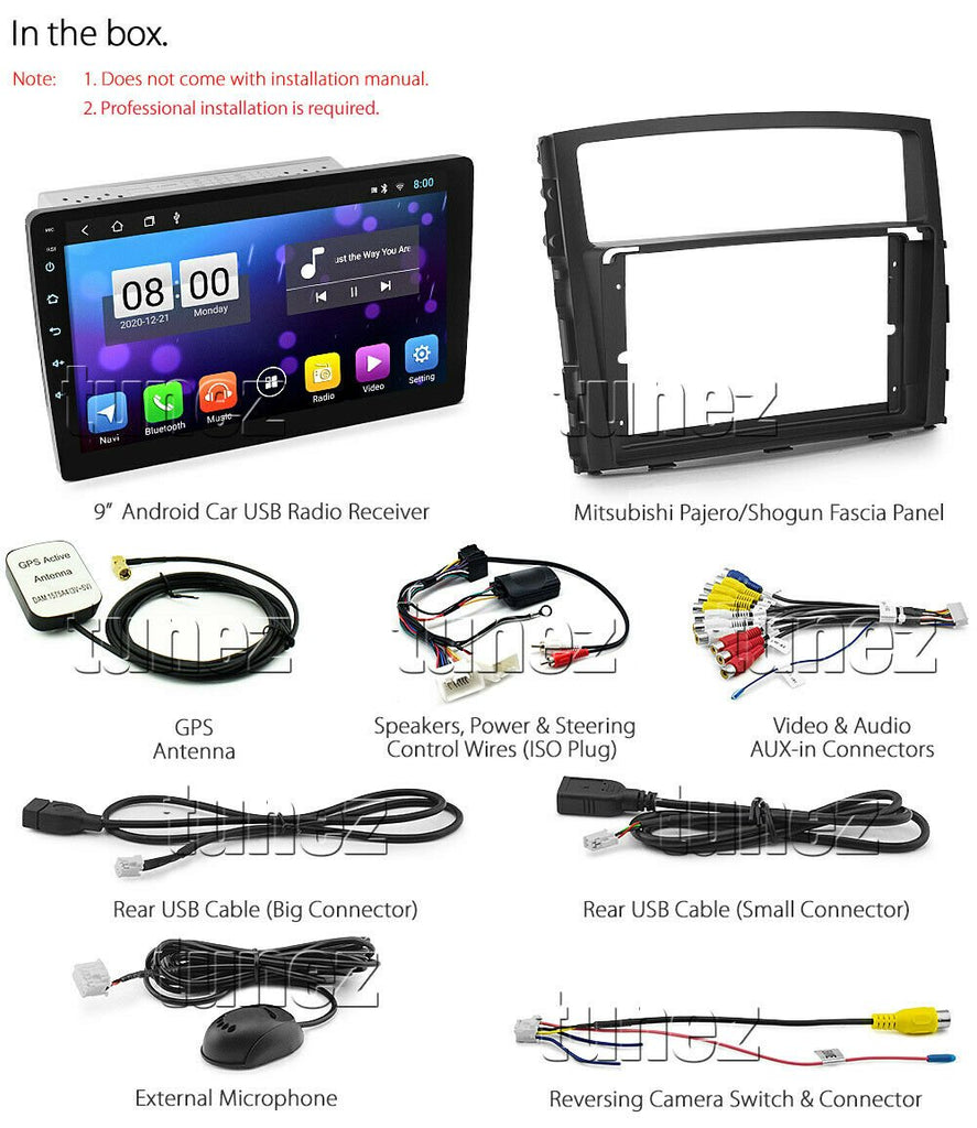 9" Android MP3 Car Player For Mitsubishi Pajero 2006-2015 GPS Radio Stereo MP4
